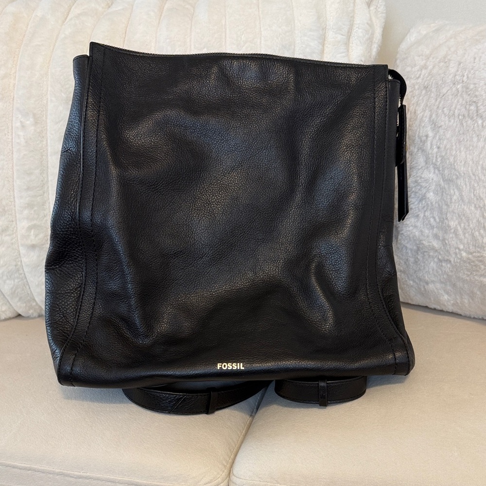 Fossil Black Leather Women’s Backpack
